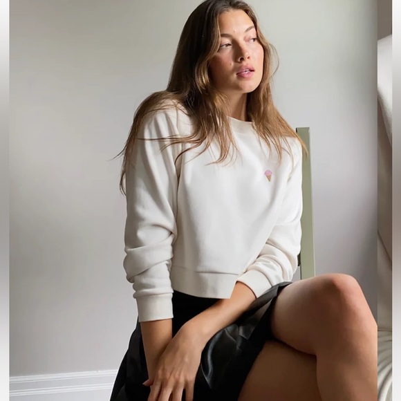 Sunday Best Sweaters - Sunday Best Elle Sweater Ice Cream in Cream. Size Small.